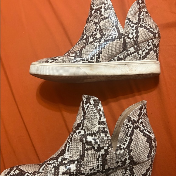 MIA Snakeskin Ankle Booties - Brown and Cream - Picture 2 of 4